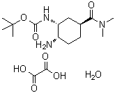 structure of CAS# 1353893-22-7, N-[(1R,2S,5S)-2-Amino-5-[(dimethylamino)carbonyl]cyclohexyl]carbamic acid 1,1-dimethylethyl ester ethanedioate hydrate (1:1:1);tert-butyl ((1R,2S,5S)-2-amino-5-(dimethylcarbamoyl)cyclohexyl)carbamate oxalate hydrate