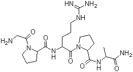 结构式 CAS# 135679-88-8, 甘氨酰-L-脯氨酰-L-精氨酰-L-脯氨酰-L-丙氨酰胺