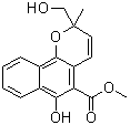 structure of CAS# 1357351-29-1, 6-Hydroxy-2-(hydroxymethyl)-2-methyl-2H-naphtho[1,2-b]pyran-5-carboxylic acid methyl ester
