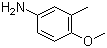 3-甲基-4-甲氧基苯胺分子结构 (CAS 136-90-3)