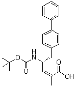 (2Z,4R)-5-[1,1'-Biphenyl]-4-yl-4-[[(1,1-dimethylethoxy)carbonyl]amino]-2-methyl-2-pentenoic acid molecular structure (CAS 1361408-16-3)