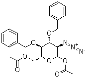 2-叠氮基-2-脱氧-3,4-二-O-(苯基甲基)-D-吡喃葡萄糖 1,6-二乙酸酯分子结构 (CAS 136172-58-2)