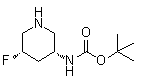 结构式 CAS# 1363378-08-8, N-[(3R,5S)-5-氟-3-哌啶基]氨基甲酸叔丁酯
