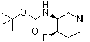 rel-N-[(3R,4S)-4-Fluoro-3-piperidinyl]carbamic acid 1,1-dimethylethyl ester molecular structure (CAS 1363382-99-3)