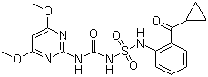 结构式 CAS# 136849-15-5, 环丙嘧磺隆
