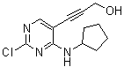结构式 CAS# 1374639-76-5, 3-[2-氯-4-(环戊基氨基)-5-嘧啶基]-2-丙炔-1-醇