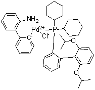 结构式 CAS# 1375325-68-0, [2'-(氨基)[1,1'-联苯]-2-基][[2',6'-二(1-甲基乙氧基)[1,1'-联苯]-2-基]二环己基膦]氯化钯