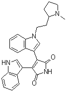 structure of CAS# 137592-45-1, Bisindolylmaleimide II;3-(1H-Indol-3-yl)-4-[1-[2-(1-methyl-2-pyrrolidinyl)ethyl]-1H-indol-3-yl]-1H-pyrrole-2,5-dione