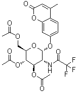 4-Methyl-7-[[3,4,6-tri-O-acetyl-2-deoxy-2-[(trifluoroacetyl)amino]-alpha-D-glucopyranosyl]oxy]-2H-1-benzopyran-2-one molecular structure (CAS 137686-92-1)