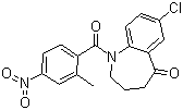 structure of CAS# 137982-91-3, 7-Chloro-1,2,3,4-tetrahydro-1-(2-methyl-4-nitrobenzoyl)-5H-1-benzazepin-5-one