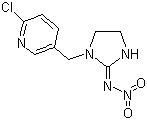 structure of CAS# 138261-41-3, Imidacloprid;1-((6-Chloro-3-pyridinyl)methyl)-N-nitro-imidazolidinimine; ((6-Chloro-3-pyridinyl)methyl)-N-nitro-2-imidazolidinimine