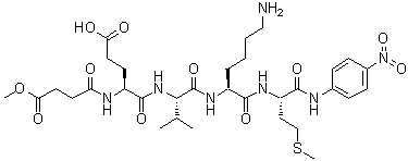 N-(4-甲氧基-1,4-二氧代丁基)-L-alpha-谷氨酰-L-缬氨酰-L-赖氨酰-N-(4-硝基苯基)-L-蛋氨酰胺分子结构 (CAS 138486-85-8)
