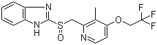 structure of CAS# 138530-94-6, (R)-Lansoprazole;2-[[3-Methyl-4-(2,2,2-trifluoroethoxy)pyridin-2-yl]methylsulfinyl]-1H-benzoimidazole