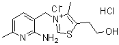 structure of CAS# 13860-66-7, 3-[(2-Amino-6-methyl-3-pyridyl)methyl]-5-(2-hydroxyethyl)-4-methylthiazolium chloride hydrochloride