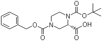 structure of CAS# 138775-03-8, (S)-N-1-Boc-N-4-Cbz-2-piperazinecarboxylic acid
