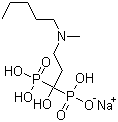 structure of CAS# 138844-81-2, Ibandronate sodium;Bondronat; (1-Hydroxy-3-(methylpentylamino)propylidene)bisphosphonic acid monosodium salt