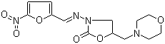 结构式 CAS# 139-91-3, 呋喃他酮; 呋喃它酮; 呋吗唑酮; 5-(4-吗啉基甲基)-3-(5-硝基-2-呋喃亚基氨基)-2-恶唑啉酮