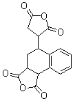 structure of CAS# 13912-65-7, Tetralin dianhydride;4-(2,5-Dioxotetrahydrofuran-3-yl)-1,2,3,4-tetrahydronaphthalene-1,2-dicarboxylic anhydride; 1,3,3a,4,5,9b-Hexahydro-5-(tetrahydro-2,5-dioxo-3-furanyl)naphtho[1,2-c]furan-1,3-dione; 2-(3,4-Dicarboxy-1,2,3,4-tetrahydro-1-naphthyl)succinic dianhydride; 3,4-Dicarboxy-1,2,3,4-tetrahydro-1-naphthalenesuccinic acid dianhydride; 4-(2,5-Dioxotetrahydrofuran-3-yl)-1,2,3,4-tetrahydronaphthalene-1,2-dicarboxylic anhydride; Rikacid TDA 100