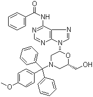 (2R-cis)-N-[9-[6-(Hydroxymethyl)-4-[(4-methoxyphenyl)diphenylmethyl]-2-morpholinyl]-9H-purin-6-yl]benzamide molecular structure (CAS 139290-79-2)
