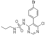 结构式 CAS# 1393813-42-7, N-[5-(4-溴苯基)-6-氯-4-嘧啶基]-N'-丙基氨基磺酰胺