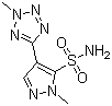 structure of CAS# 139481-22-4, 1-Methyl-4-(2-methyl-2H-tetrazol-5-yl)-1H-pyrazole-5-sulfonamide