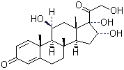 structure of CAS# 13951-70-7, 16alpha-Hydroxyprednisolone;11a,16b,17,21-Tetrahydroxy-pregna-1,4-diene-3,20-dione