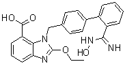structure of CAS# 1397836-49-5, 2-Ethoxy-1-[[2'-(N'-hydroxycarbamimidoyl)biphenyl-4-yl]methyl]-1H-benzimidazole-7-carboxylic acid