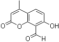 structure of CAS# 14003-96-4, 8-Formyl-7-hydroxy-4-methylcoumarin;4-Methyl-7-hydroxy-8-formylcoumarin; 7-Hydroxy-8-formyl-4-methylcoumarin; 8-Formyl-7-hydroxy-4-methyl-2H-1-benzopyran-2-one