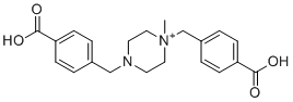 structure of CAS# 1407229-73-5, Imatinib impurity M;1,4-Bis(4-carboxybenzyl)-1-methylpiperazin-1-ium
