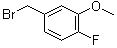 structure of CAS# 141080-73-1, 4-Fluoro-3-methoxybenzyl bromide