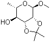 甲基 2,3-O-异亚丙基-alpha-L-吡喃鼠李糖苷分子结构 (CAS 14133-63-2)
