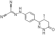 structure of CAS# 141505-33-1, Levosimendan;Mesoxalonitrile (-)-{p-[(R)-1,4,5,6-tetrahydro-4-methyl-6-oxo-3-pyridazinyl]phenyl}hydrazone