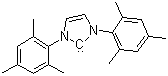 structure of CAS# 141556-42-5, 1,3-Bis(2,4,6-trimethylphenyl)imidazol-2-ylidene;1,3-Bis(2,4,6-trimethylphenyl)imidazolin-2-ylidene; 1,3-Dihydro-1,3-bis(2,4,6-trimethylphenyl)-2H-imidazol-2-ylidene; 1,3-Dihydro-1,3-bis(mesityl)-2H-imidazol-2-ylidene; 1,3-Dihydro-1,3-dimesityl-2H-imidazol-2-ylidene; 1,3-Dimesityl-2-imidazolylidene