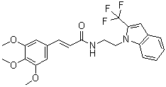 structure of CAS# 1415716-58-3, (2E)-N-[2-[2-(Trifluoromethyl)-1H-indol-1-yl]ethyl]-3-(3,4,5-trimethoxyphenyl)-2-propenamide