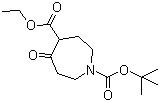 structure of CAS# 141642-82-2, Ethyl 1-Boc-5-oxohexahydro-1H-azepine-4-carboxylate