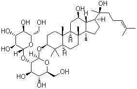 structure of CAS# 14197-60-5, Ginsenoside Rg3;(3beta,12beta)-12,20-Dihydroxydammar-24-en-3-yl 2-O-beta-D-glucopyranosyl-beta-D-glucopyranoside; 20(S)-Ginsenoside-Rg3