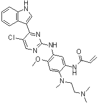 结构式 CAS# 1421373-62-7, N-[5-[[5-氯-4-(1H-吲哚-3-基)-2-嘧啶基]氨基]-2-[[2-(二甲基氨基)乙基]甲基氨基]-4-甲氧基苯基]-2-丙烯酰胺
