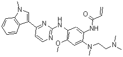 structure of CAS# 1421373-65-0, N-[2-[[2-(Dimethylamino)ethyl]methylamino]-4-methoxy-5-[[4-(1-methyl-1H-indol-3-yl)-2-pyrimidinyl]amino]phenyl]-2-propenamide;osimertinib
