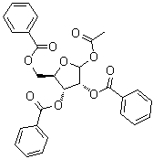 structure of CAS# 14215-97-5, 1-O-Acetyl-2,3,5-tri-O-benzoyl-D-ribofuranose;D-Ribofuranose 1-acetate 2,3,5-tribenzoate