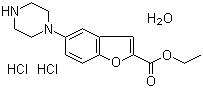 structure of CAS# 1422956-31-7, 5-(1-Piperazinyl)-2-benzofurancarboxylic acid ethyl ester dihydrochloride hydrate