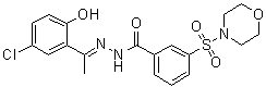 结构式 CAS# 1423715-09-6, 3-(4-吗啉基磺酰基)苯甲酸 (2E)-2-[1-(5-氯-2-羟基苯基)亚乙基]酰肼