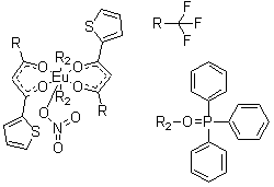 Bis[4,4,4-trifluoro-1-(2-thienyl)-1,3-butanedionato]bis(triphenylphosphine oxide)europium nitrate molecular structure (CAS 14264-79-0)