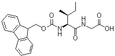 structure of CAS# 142810-18-2, N-[(9H-Fluoren-9-ylmethoxy)carbonyl]-L-isoleucylglycine