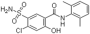 structure of CAS# 14293-44-8, Xipamide;5-(Aminosulfonyl)-4-chloro-N-(2,6-dimethylphenyl)-2-hydroxybenzamide