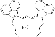 structure of CAS# 143185-79-9, (E,E)-1-Butyl-2-[3-(1-butylbenz[cd]indol-2(1H)-ylidene)-1-propenyl]benz[cd]indolium tetrafluoroborate(1-)