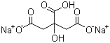 structure of CAS# 144-33-2, Disodium citrate;2-Hydroxy-1,2,3-propanetricarboxylic acid disodium salt