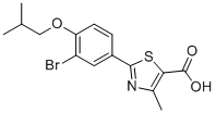 structure of CAS# 144060-40-2, Febuxostat Bromo Impurity;2-(3-Bromo-4-isobutoxyphenyl)-4-methylthiazole-5-carboxylic acid