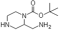 结构式 CAS# 1441161-43-8, 2-(氨基甲基)-1-哌嗪羧酸叔丁酯