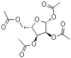 结构式 CAS# 144490-03-9, beta-L-呋喃核糖 1,2,3,5-四乙酸酯