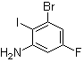 3-Bromo-5-fluoro-2-iodobenzenamine molecular structure (CAS 144580-08-5)